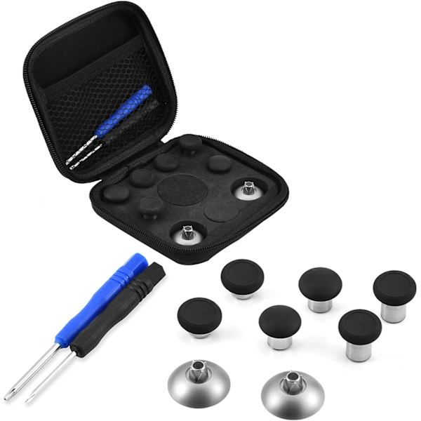 Ersättningsdel för Ps4 Ersättningsdel för Xbox One Metal Abs Black Mini Mobil Joystick Cap Magnetisk knappbytessats för Ps4