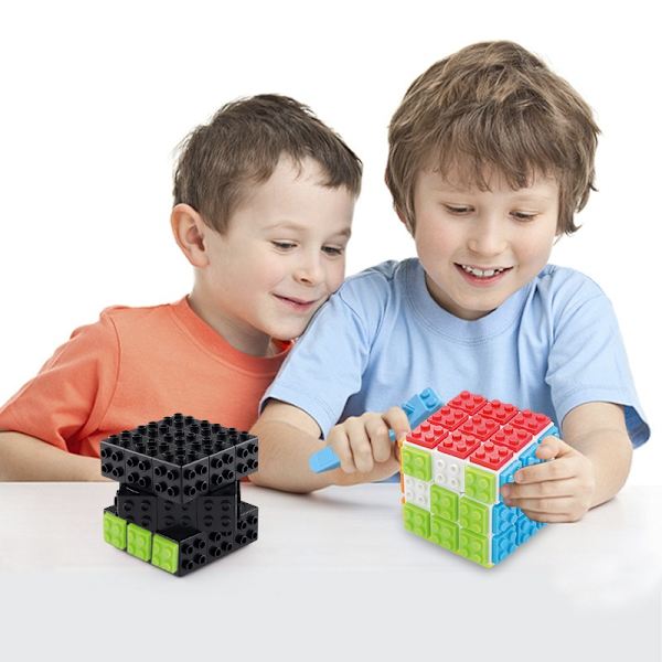 Byggstenar Rubiks kubmontering Gör-det-själv barnpussel tidig utbildning Rubiks kub-dekompression och stressreducerande byggleksaker