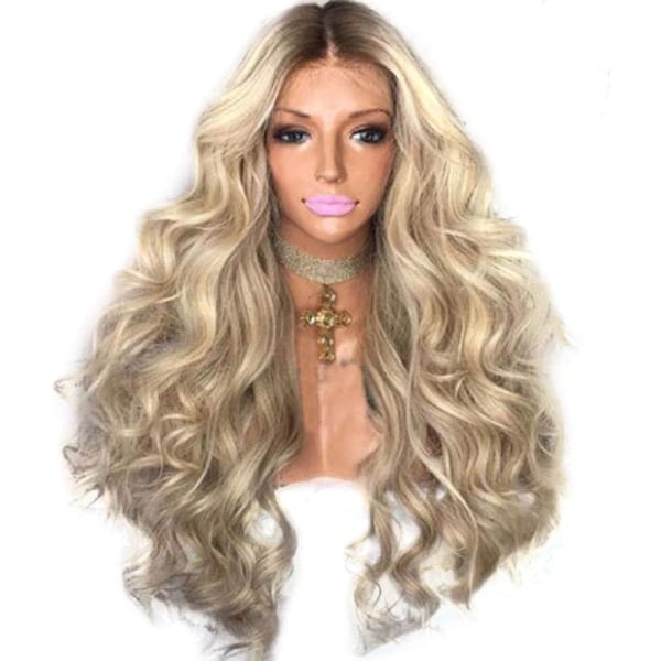 Hårförlängningar Fashian Golden Wig Gradient Långt lockigt hår för kvinnor (Färg: Fotofärg, Storlek: 65cm)