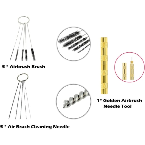 Airbrush Kit Mini 9cc Airbrush Gold Paint Nail Spray Gun Makeup Airbrush Face Tattoo Art Cake Painting Tool Kit (Färg: Set 2)