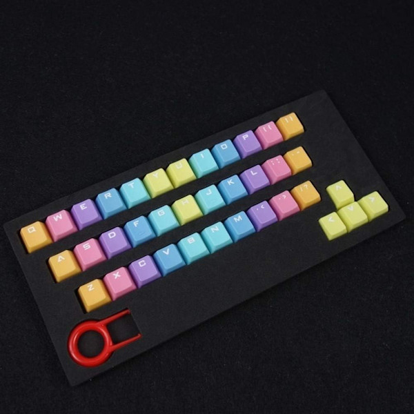 37 nycklar/ set Key Cover Mekaniskt tangentbord Färgglad Höjd ABS Ljus Färg Gradvis färgbyte Dubbla Dip-dye Key Caps (Färg: Oro)