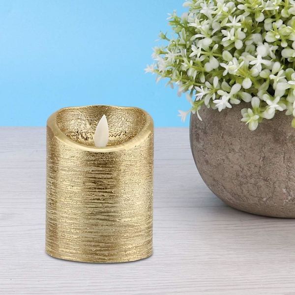 LED Flameless Candles Light, Gold Swinging Flame Electric Candle Lights, Batteridrivet rökfritt LED värmeljus för heminredning,