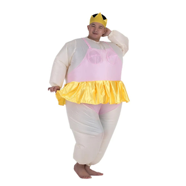 Söt uppblåsbar balettdräkt för vuxen kvinnlig/man fet kostym fan action spränga Halloween fest fancy jumpsuit kostym