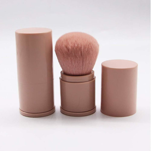 1 paket utdragbara sminkborstar 2 färger svart/rosa konturborste Bärbar rougeborste sminkverktyg (rosa)
