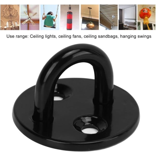 Eye Plate Augenplatte Schwarz Rostfritt Stål 304 5 Styck Eye Plate Förtjockad Svart Rostfritt Stål Förstärkt belastningsbärande Heavy Duty Pad Eye Plate Rund