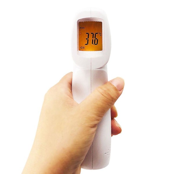 Beröringsfri infraröd panntermometer med trefärgad bakgrundsbelyst digital display för omedelbar avläsning av bebisens temperatur