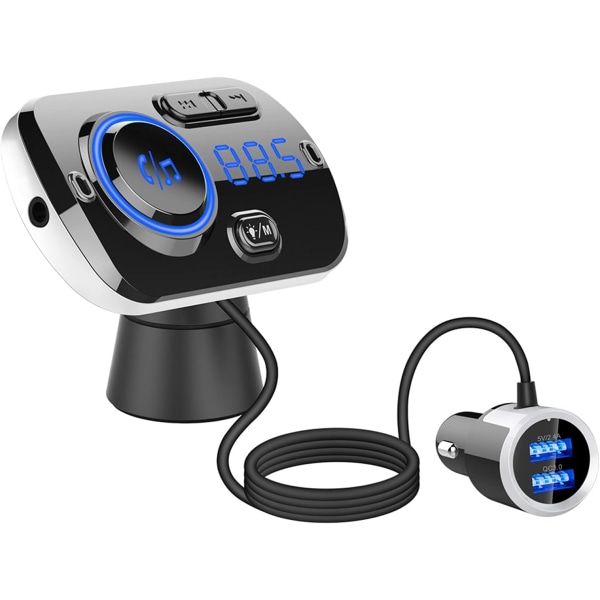 Biladapter Multimediaspelare USB Snabbladdning Trådlös Bluetooth 5.0 Bil FM-sändare Biltillbehör LCD MP3-spelare QC 3.0 FM-modulator