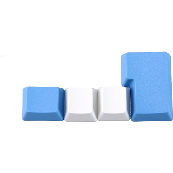 Tomma 87 nycklar Layout Tjock PBT Keycap Vit Blå Regndroppe Färgmatchande Keycaps (Färg: 87 KEY lägg till ISO)