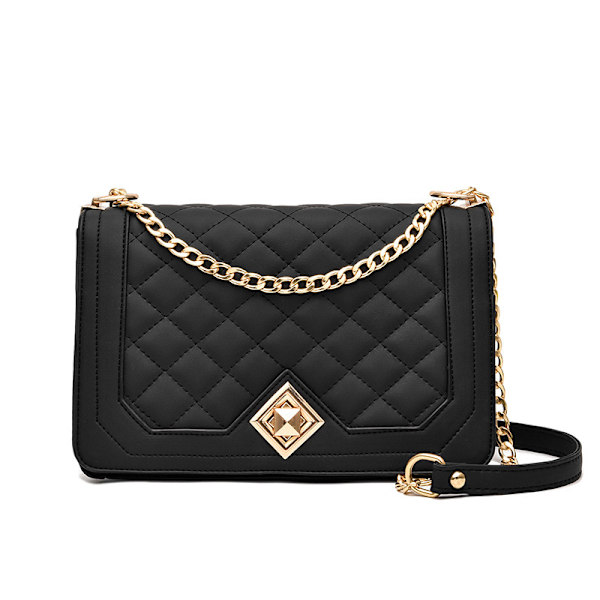 Axelväska dam liten kedja axelrem crossbody-väska axelväska kvällsväska äkta läder enfärgad