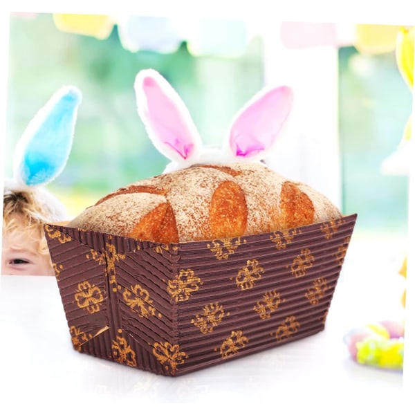 25st korrugerade kakfat Cupcake liners Rektangulära brödformar Bakpappersbrickor Bananbrödsformar Mini brödformar Bakplåtspapper tårta liners Rostat bröd