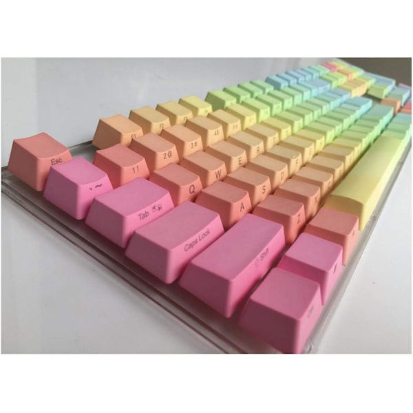 Side Print 104 Key ANSI Layout Rainbow Thick PBT Keycap For Switches Mekaniskt speltangentbord (Färg: Silver)