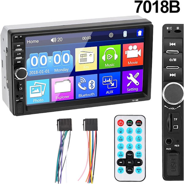 Bluetooth ljudadapter 2Din Auto Car Radio Player Pekskärm HD Multimedia Player Car Reversing Display 7010B /7012B/7018B Car 7" MP5/FM