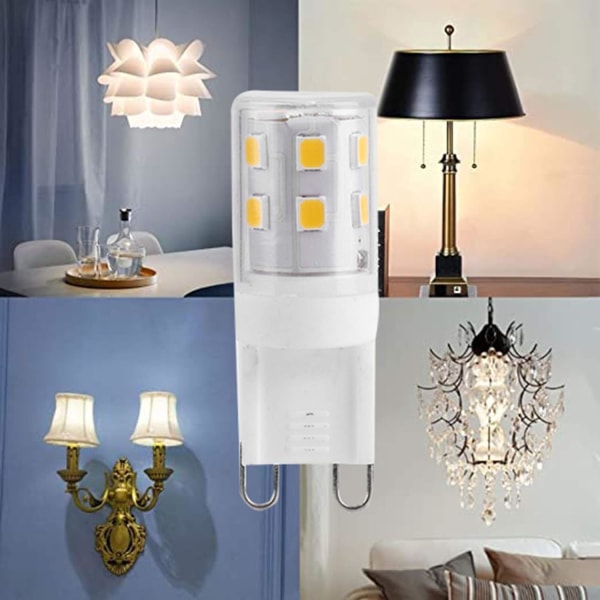 10st G9 2W 16LED Mini LED-lampor, keramisk bas Ögonskydd Dimbar design LED-lampor, energibesparande 30 Watt Halogen Ekvivalent för