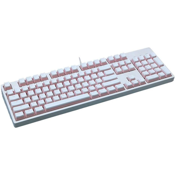 Keycap Profil Bakgrundsbelysning Keycaps Milk White Pink Black Gh60 Poker 87 Tkl 104 108 Keys (Axelkropp: ANSI, Färg: Svart Vit 61 nycklar)