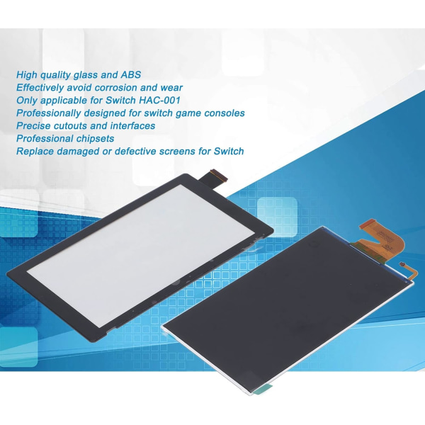 Byte av skärmbyte Ersättningsskärm för Switch Glass, ABS-ersättnings LCD-skärm för Switch Hac-001 Digitizer pekskärm