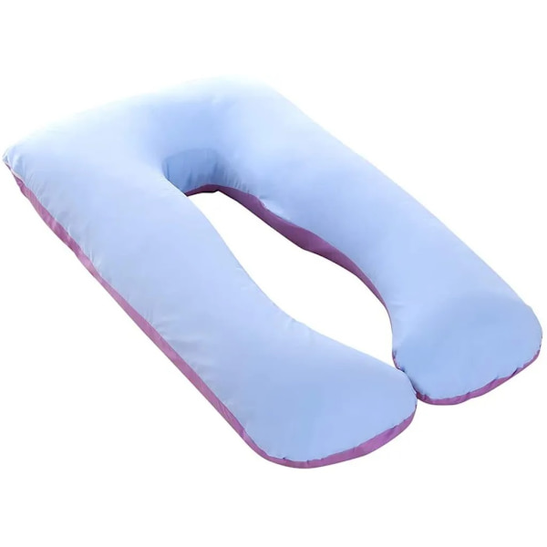 Graviditetskudde, sidosovskudde, positioneringskudde, baby och amningskudde, U-formad, 130*70cm, blålila