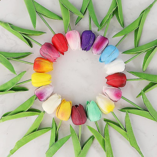 10 st konstgjorda blommor falska blomma tulpan latex material Real touch för bröllopsrum Hem hotell festdekoration och gör-det-själv-dekor