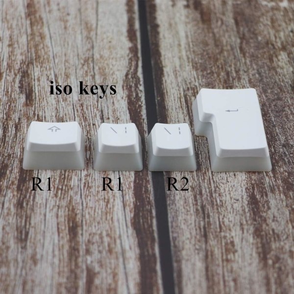 Double Shot 108 Key Layout PBT OEM Profil Pudding Double-Skin Bakgrundsbelyst Keycap för mekaniska tangentbordsomkopplare Vit (Färg: 108 tangenter Lägg till