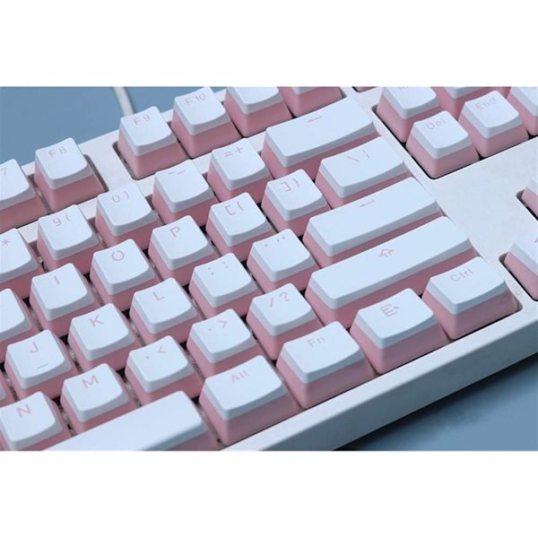 Keycap Profil Bakgrundsbelysning Keycaps Milk White Pink Black Gh60 Poker 87 Tkl 104 108 Keys (Axelkropp: ANSI, Färg: Svart Vit 61 nycklar)