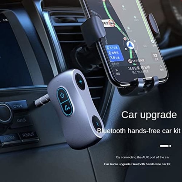 1 set Bluetooth 5.0-adapter, 2-i-1 Bluetooth sändare, 16 timmars batteritid, handsfree-funktion grå