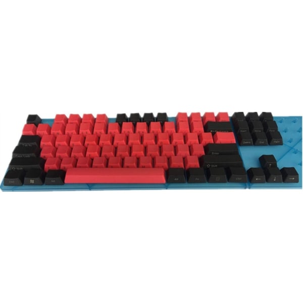 Blandat Röd Svart Tjock PBT 104 87 61 ISO ANSI Layout Profil Keycaps För mekaniskt tangentbord (axelkropp: ANSI, Färg: Top Print 104 Key)