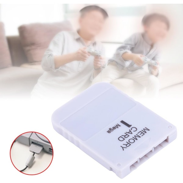 PS1 Minneskort Playstation 1 Minneskort Plast Vit 1Mb Memory Card Stick För Playstation 1 One Ps1 Game