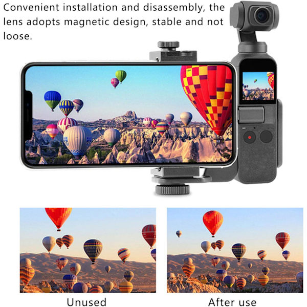 Vidvinkelobjektiv POCKET 2 Vidvinkelobjektiv Bärbar handhållen kamera Distorsionsfri vidvinkelobjektiv PRO för OSMO POCKET 2