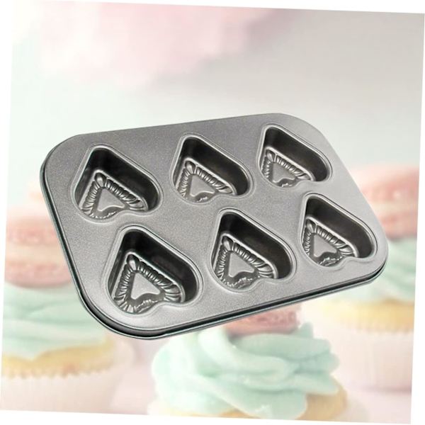 6 Non Stick Bakplåt Hjärtformad Tårtform Mini Tårtform Hjärta Cupcakes Hjärta Tårta Bakplåt Hjärta Muffinsplåt Form Bakplåt Cupcake