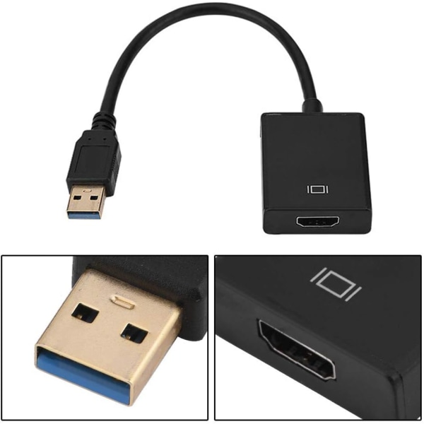 Plastic USB 3.0 till Vedio extern adapter konverterare överföringskabel för pc/laptop/hdtv Vedio adapterkabel för bärbar dator