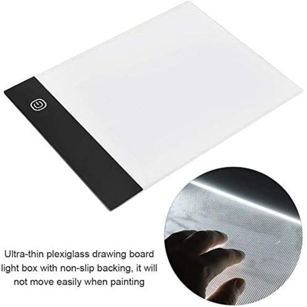 A5 LED Diamond Ritning Spårningsljus Pad Kit - Flip Books A5 Flipbook Kit Led Light Box Hand Ritning LED Board Ultra-Tunn Bärbar 9in