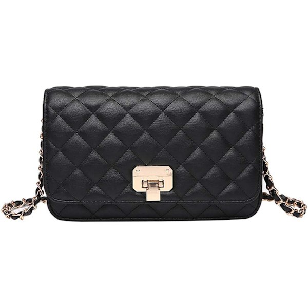 Crossbody-väska i läder för kvinnor Modeclutch-handväska Quiltad Designer Crossbody-väska med kedjerem