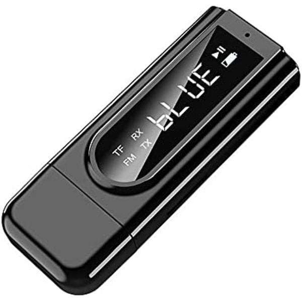 Biladapter Bil USB FM Bluetooth 5.0 Mottagare Aux Audio Dual Output Stereosändare Adapter Bil MP3-spelare Stereo Musik FM-sändare