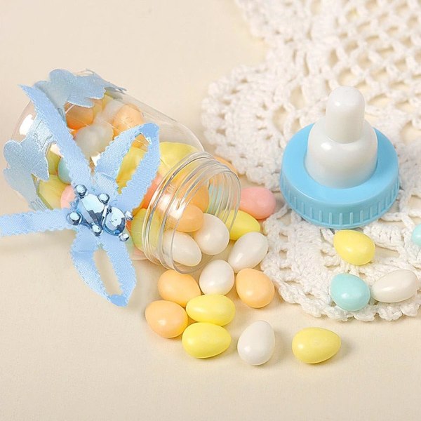 Godislådor Liten nappflaska av plast gynnar presenter Dekorationer till baby shower Bröllopsfest Söt 1-årsdekor för pojke eller