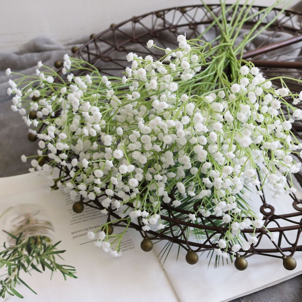 Konstgjorda falska blommor Bukett Gypsophila Bulk Blomma I Vit