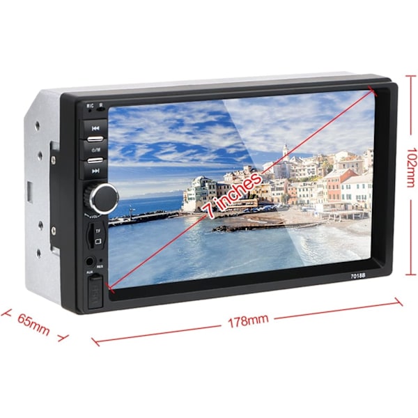 Bluetooth ljudadapter 2Din Auto Car Radio Player Pekskärm HD Multimedia Player Car Reversing Display 7010B /7012B/7018B Car 7" MP5/FM