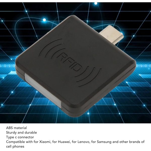 Läsare för telefonkortläsare Abs Ide telefonkortläsare typ C gränssnitt 125Khz portabel kortläsare (svart)