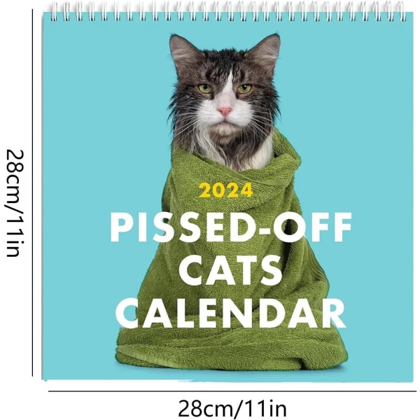 2024 Pissed Off Cats Calendar - Funny Cat Wall Calendar - Cats Wall Calendar 2024 - Funny Monthly Cats Images - Desktop Ornament Desk