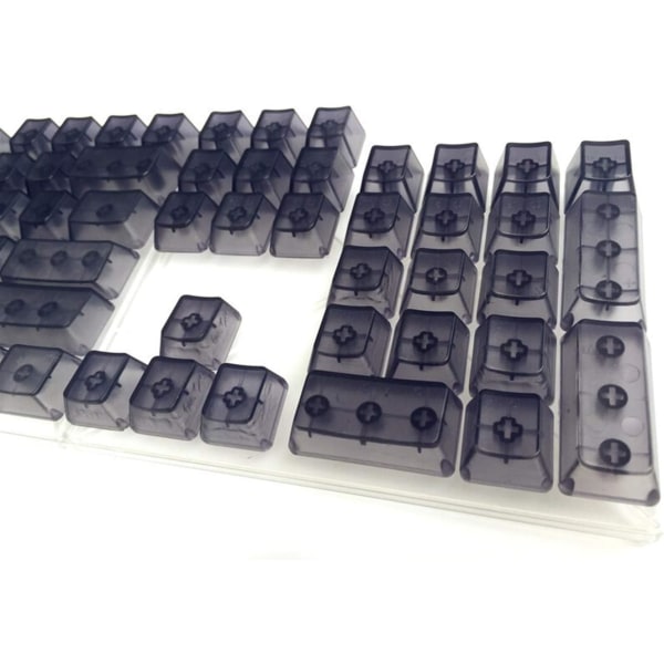 104 tangenter BlackTranslucidus Keycap Transparent ABS Tomma Keycaps Keycaps för switchar Mekaniskt speltangentbord (Färg: Svart)