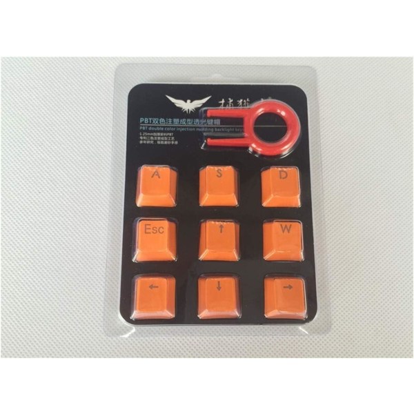 Combo PBT Bakgrundsbelysning Tangentkapslar med avdragare för switchar mekaniska tangentbord (färg: orange)