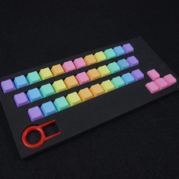 37 nycklar/ set Key Cover Mekaniskt tangentbord Färgglad Höjd ABS Ljus Färg Gradvis färgbyte Dubbla Dip-dye Key Caps (Färg: Oro)