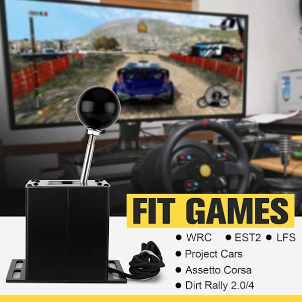 H Shifter Pc Sim Racing Shifter Black USB Simulator Shifter 7 RH Gear Shifter For Ats Ets Dust Wrc Sim Racing Game For For Logitech G29 G27 G25 G920