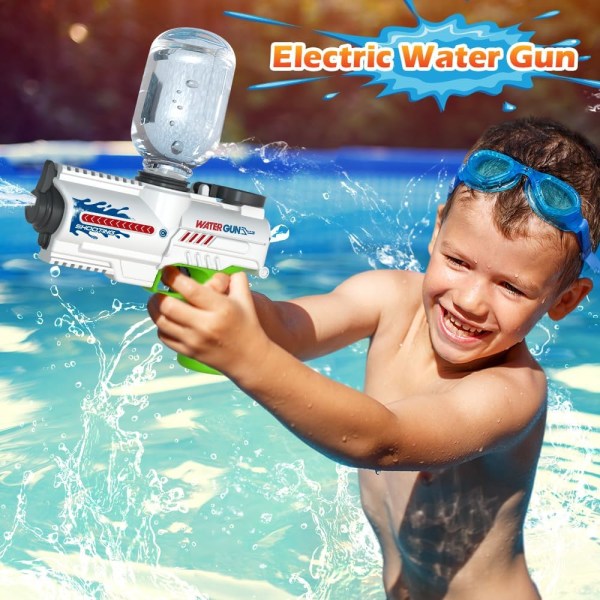 2-pack elektrisk vattenpistol - Uppladdningsbar vattenpistol för barn och vuxna med räckvidd upp till 26 fot - Automatisk vattenpistol med vattenflaska
