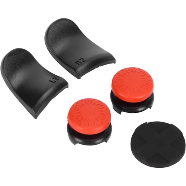 Thumb Stick Grip Cap Thumb Stick Grip Cap Abs Silikon 5In 1 Thumb Stick Grip Key Cap Joystick Cover L2 R2 Trigger Extender för Ps5 Controller (röd)