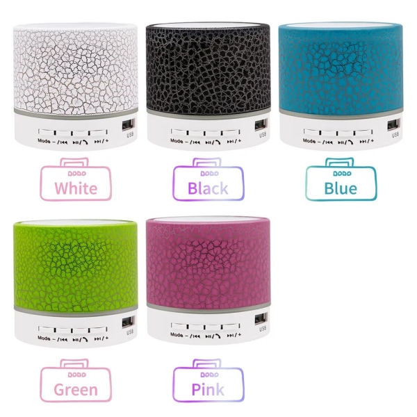 Minihögtalare 7 färg Ljus liten trådlös BT-högtalare Bärbar uppladdningsbar högtalare för utomhusresor Hemmakontor rosa