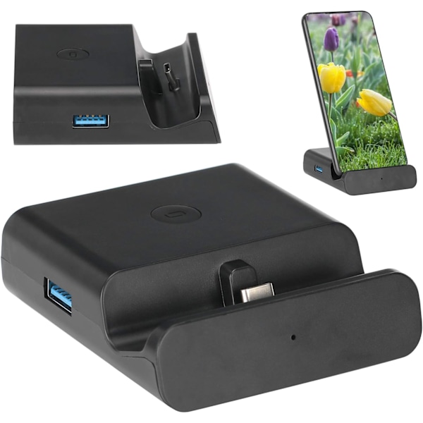 Adapter Dock För Switch Adapter Dock För Switch Abs Svart HDMI Video Converter Adapter För Switch Lite Bärbar Tv Adapter Mini Laddningsdocka Stativ
