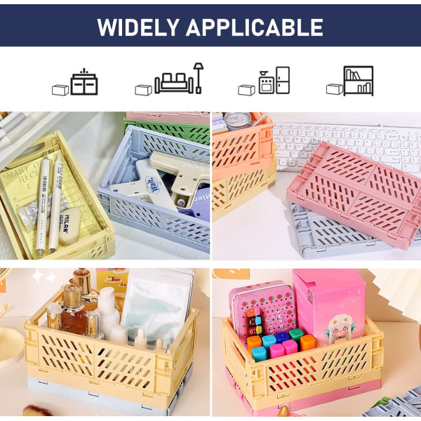 Minikorg plastvikbar, minivikbar låda lämplig för barnrum, kök, sovrum, kontor, arbetsrum, badrum (flerfärgad)