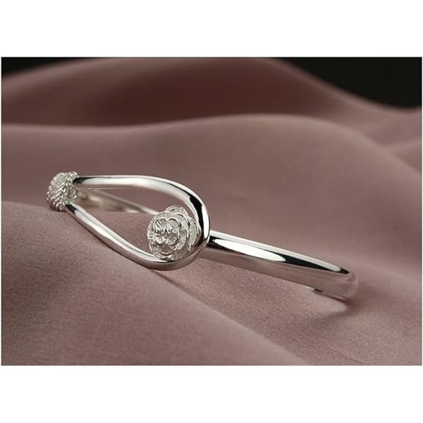 925 Sterling Silver Armband Elegant Clip Style Button Style Floral Armband Klassiskt armband Smycken för kvinnor Flickor Användbart och praktiskt
