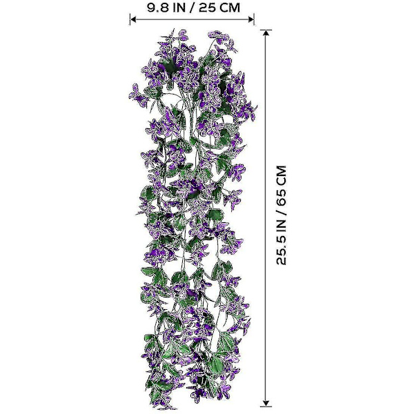 Hängande konstgjorda blombukett, Wisteria Hängande konstgjorda blommor för bröllopsdekoration (mörklila)