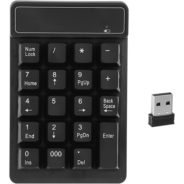 Trådlös numerisk tangentbord Trådlös USB numerisk tangentbord Digital 19 upphängningsknappar Bekväm skrivning Trådlös numerisk tangentbord för pekskrivning