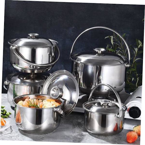 Rostfritt stål Kokgryta Rostfritt stål Stockpot Petit Pot Kök Stock Pot Rostfritt stål Stock Pot med lock Stor gryta blandningsskålar